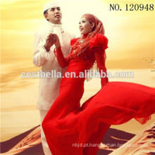 Vestido de noiva muçulmano Alibaba Vestido de noiva vermelho vermelho islâmico